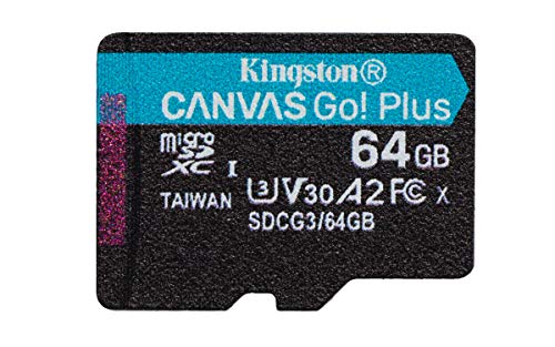 Kingston SDCG3/64GBSP Tarjeta microSD ( 64GB microSDXC Canvas Go Plus 170R A2 U3 V30 Sin SD adaptador)