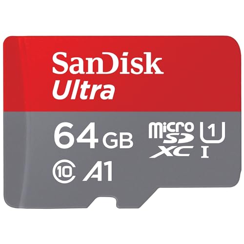 SanDisk 64GB Ultra Tarjeta de Memoria microSDXC con Adaptador SD, hasta 140 MB/s, Rendimiento de apps A1, UHS-I Clase 10, U1