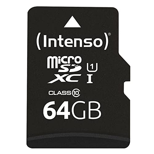 Intenso premium microsdxc memory card (adaptador sd incluido), class 10 uhs-i, 64 gb, dispositivos compatibles: smartphones, tabletas, cameras, action cameras GoPro, Nintendo Switch y mas
